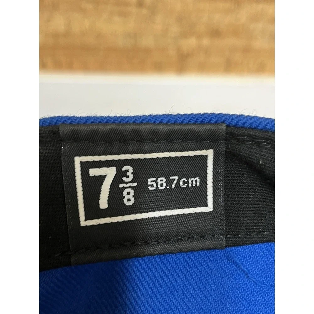 Vintage PROPER New Era Snapback HAT 9 Fifty Blue Neon Rare 100% Wool Made In USA